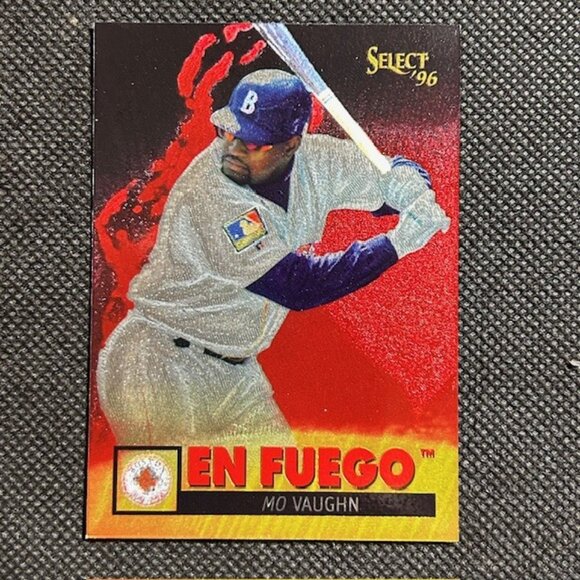 1996 Select - En Fuego Insert Baseball Mo Vaughn #7 Boston Red Sox - Picture 1 of 2